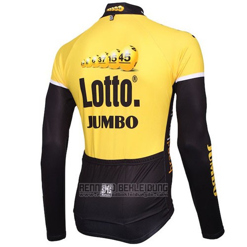 2015 Fahrradbekleidung Lotto NL Jumbo Gelb und Shwarz Trikot Langarm und Tragerhose